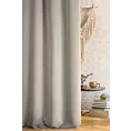 Zasłona szyta na taśmie 5 cm jasnobeżowa z gładkiej tkaniny zaciemniającej typu dimout