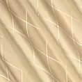 Zasłona beżowo, złota haftowana w duże karo z tkaniny welwetowej 140x250 cm przelotka MARGO Pierre Cardin Eurofirany