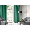 Zasłona zielona wzór geometryczny z wytłaczanego welwetu 140x250 cm przelotka JULIA Eurofirany