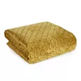 Narzuta welwetowa na fotel miodowa 70x160 cm pikowana w geometryczny wzór metodą hot press DIMON Eurofirany
