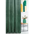 Zasłona szyta na flexach ciemnomiętowa z miękkiej tkaniny welwetowej
