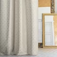 Zasłona szyta na taśmie fala SIMON srebrna ze szlachetnej tkaniny welwetowej z drobnym ornamentem