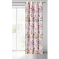Dekoracja okienna różowa do pokoju dziecięcego z etaminy z nadrukiem z elfami 140x250 cm przelotka POLLY Eurofirany
