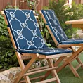 Poduszka na krzesło 42 x 92 x 4 cm wodoodporna granatowo, biała w stylu marynistycznym GARDEN Eurofirany