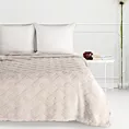 Koc flano 200x220 cm beżowy zdobiony wytłaczanym wzorem CARO DESIGN 91 Eurofirany