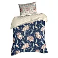Pościel 140x200 cm bawełniana kolor granatowy, jasnobeżowy z wzorem kwiatowym NIKA 49 Eurofirany
