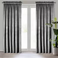 Zasłona stalowa z matowego welwetu 140x270 cm taśma MELANIE Eurofirany