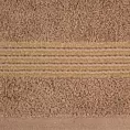 Ręcznik kąpielowy 70x140 cm bawełniany kolor brązowy zdobiony paseczkami 500 g/m2 LILA Eurofirany