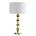 Lampa stołowa do salonu biało, złota CELIA z matowym abażurem Eurofirany