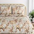 Pościel 160x200 cm bawełniana kolor biały, brązowy z wzorem liści POLA Eurofirany