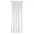 Zasłona biała zdobiona falbanami i lśniącymi akcentami z welwetu 140x270 cm taśma CARLI Eurofirany