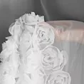 Firana z siateczki biała zdobiona pasem aplikacji róż 3D 140x270 cm taśma ROSES Eva Minge Eurofirany