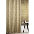 Zasłona szyta na taśmie fala złoto popielata z lekko usztywnianej tkaniny z przecieranym wzorem