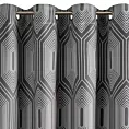 Zasłona grafitowo, z geometrycznym wzorem zaciemniająca 140x250 cm przelotka DIADEM Eurofirany