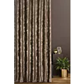 Zasłona szyta na tunelu brązowo złocista z tkaniny welwetowej ze złotym marmurkowym nadrukiem