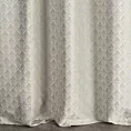 Zasłona szyta na taśmie fala SIMON srebrna ze szlachetnej tkaniny welwetowej z drobnym ornamentem