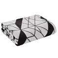 Koc  150x200 cm beżowo, czarny z nadrukiem geometrycznym GEO 1 DESIGN 91 Eurofirany