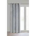 Zasłona stalowa z matowej tkaniny z widocznym naturalnym splotem 140x250 cm przelotka - ADELINA Eurofirany