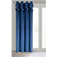 Zasłona granatowa zdobiona falbanami z welwetu 140x250 cm przelotka ERIN Eurofirany
