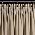 Zasłona ciemnobeżowa zdobiona falbanami i lśniącymi akcentami z welwetu 140x250 cm taśma CARLI Eurofirany