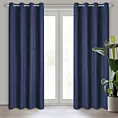 Zasłona granatowa z tkaniny welurowej 420x260 cm przelotka - Dora Eurofirany