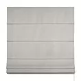 Roleta rzymska srebrna z tkaniny typu dimout o średnim stopniu zaciemnienia