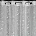 Firana biała z lekkiej etaminy ze srebrnym marmurkowym nadrukiem 140x250 cm przelotka REVA Eurofirany