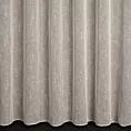 Firana szyta na taśmie 8 cm beżowa z tkaniny o naturalnym splocie z widocznym efektem deszczyku, wykończona obciążnikiem