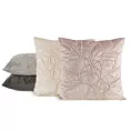 Poszewka na poduszkę 45x45 cm welwetowa zdobiona naszywanym wzorem srebrna SANDI Eurofirany