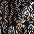 Zasłona czarno, złota ze złotym wzorem z welwetu 140x250 cm przelotka LAURA Eurofirany