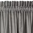 Zasłona srebrna ze złotym wzorem przecierki, welwetowa 140x300 cm taśma NADIA Eurofirany