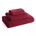 Ręcznik kąpielowy 70x140 cm bawełniany kolor bordowy zdobiony błyszczącą bordiurą 500 g/m2 LARI Eurofirany
