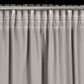 Zasłona popielata z tkaniny welwetowej, troczek w zestwie 140x300 cm taśma + troczek ANTARA Eurofirany
