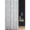 Zasłona szyta na taśmie fala biało czarna z miękkiej tkaniny z nadrukiem w kwiaty