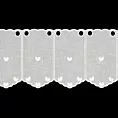 Tkanina firanowa zazdrostka zdobiona haftowaną aplikacją w kształcie serduszek Eurofirany