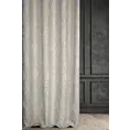 Zasłona szyta na taśmie 5 cm kremowo srebrna z szenilowej tkaniny w klasyczny wzór ornamentowy przetykany błyszczącą nicią Italissima Eva Minge