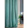 Zasłona szyta na flexach CANDY zielona z tkaniny z strukturalnym spolotem