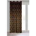 Zasłona czarno, ruda z wzorem pionowych fal, z welwetu 140x250 cm przelotka POLA Eurofirany