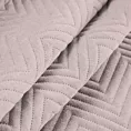 Narzuta z tkaniny o strukturze lnu różowa 200x220 cm pikowana w wzór jodełki LEN 3 EUROFIRANY PREMIUM