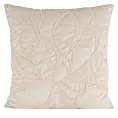 Poszewka na poduszkę 45x45 cm welwetowa zdobiona naszywanym wzorem kremowa SANDI Eurofirany