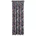Zasłona grafitowa z nadrukiem w stylu botanic z welwetu 140x270 cm taśma NICOL Eurofirany