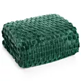 Koc  200x220 cm ciemnozielony bardzo miękki w dotyku z wytłaczanym wzorem 3D CINDY 6 DESIGN 91 Eurofirany