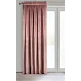 Zasłona ciemnoróżowa z matowego welwetu 140x270 cm taśma MELANIE Eurofirany