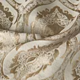 Obrus szyty złoty z szenilowej tkaniny w klasyczny wzór ornamentowy przetykany błyszczącą nicią Italissima Eva Minge