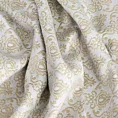 Zasłona szyta na taśmie fala SIMON srebrna ze szlachetnej tkaniny welwetowej z drobnym ornamentem