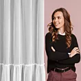 Firana biała z etaminy z jedną falbaną 140x250 cm taśma LENA 1 Eurofirany