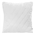 Poszewka na poduszkę 45x45 cm welwetowa pikowana we wzór karo z ozdobną wypustką na brzegach biała VELVET 27 EUROFIRANY PREMIUM