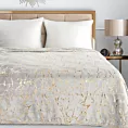 Koc 150x200 cm srebrno, złoty z połyskującym nadrukiem marmurku GLAMO Design 91 Eurofirany