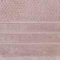 Ręcznik kąpielowy 50x90 cm bawełniany kolor ciemnoróżowy z ozdobną bordiurą w paseczki 500 g/m2 ADORE Eurofirany