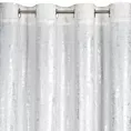 Zasłona biało, srebrzysta zdobiona błyszczącym przecieranym wzorem z welwetu 140x250 cm przelotka RENIA  Eurofirany